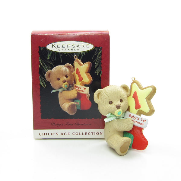 アメリカ　アーティストベア作品　クリスマス Baby's First Christmas 1994 Hallmark Teddy Bear Christmas Ornament