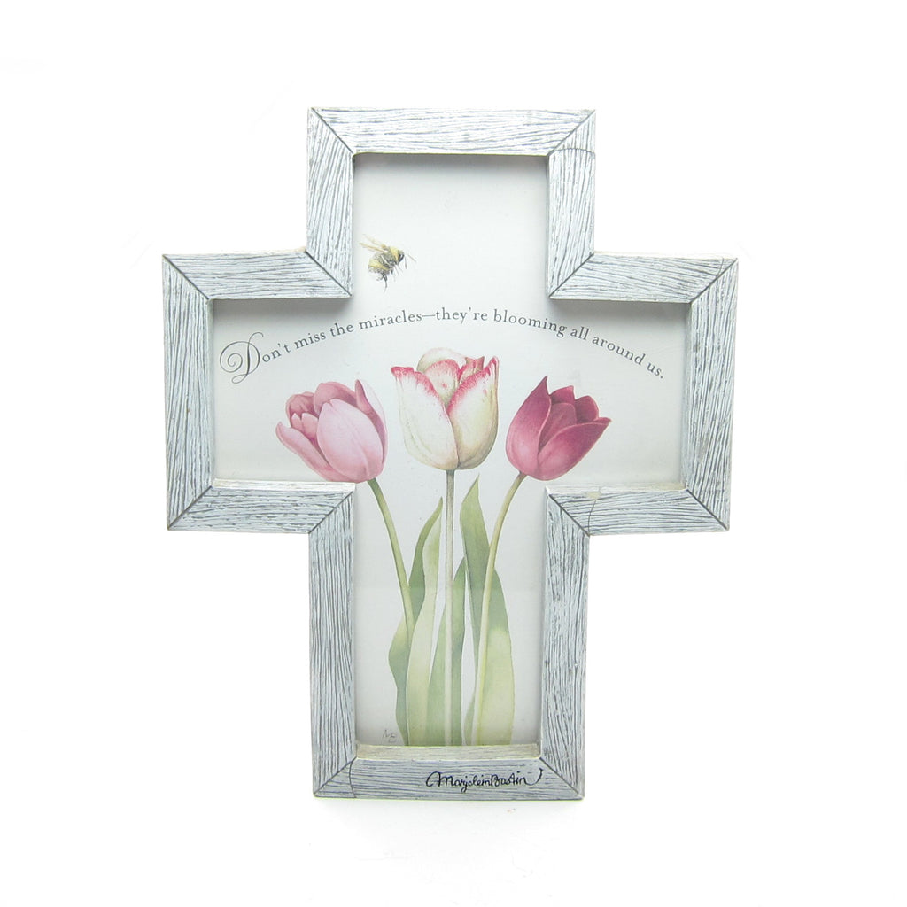 Marjolein Bastin Cross Frame with Tulips and Quote