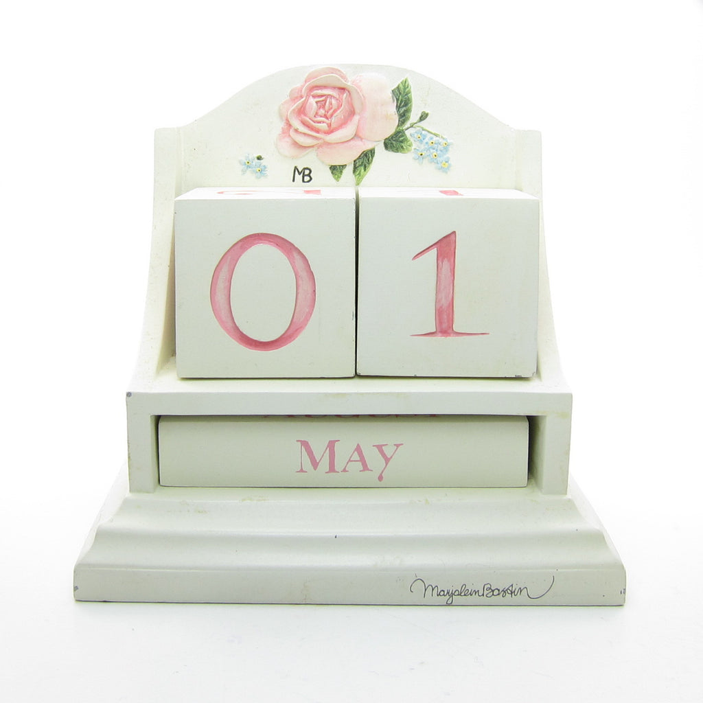 Marjolein Bastin Pink Rose Perpetual Block Calendar Hallmark Desk Decor - INCOMPLETE