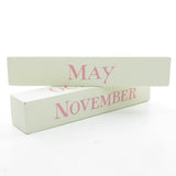 Pink and white month blocks for perpetual calendar