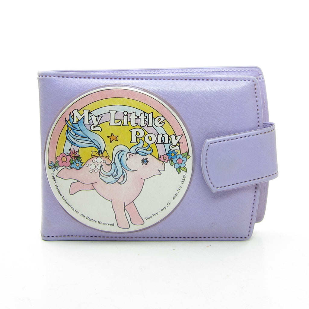 My Little Pony Wallet Vintage Purple Vinyl Bifold Billfold & Coin Purse with Cotton Candy