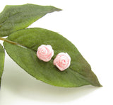 Pink Ribbon Rose Post Earrings