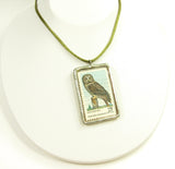Owl Postage Stamp Necklace