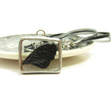 Fairy Wing Necklace with Midnight Black Fairy Wing in Soldered Glass Pendant