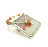 Stained Glass Purse Brooch with Swarovski Crystals