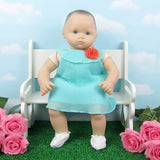 White baby doll booties with aqua bow for Bitty Baby dolls