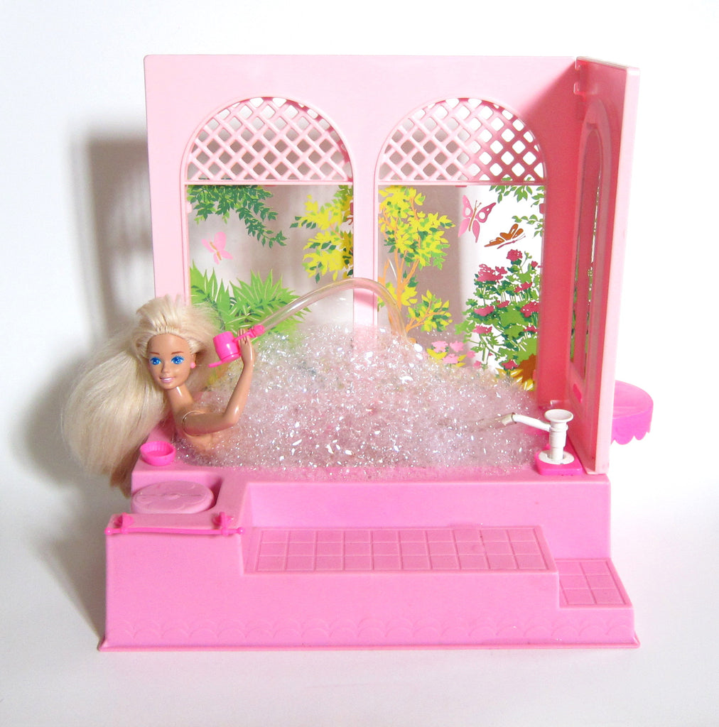 Barbie Bubble Bath Tub Vintage 1981 Pink Bathtub Shower Vanity Mirror