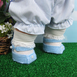 Blue plastic canvas Mary Jane doll shoes for Cabbage Patch Kids dolls