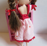 Red, pink and white strawberry Blythe dress