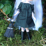 Black lace trimmed dress or nightgown for Blythe