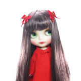 Red bow hair clip barrettes for Blythe & Pullip dolls