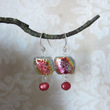 Cranberry Ice Sterling Silver Earrings