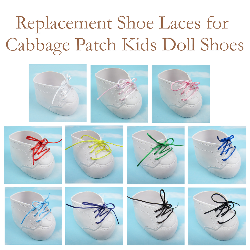 Replacement Shoe Laces for Cabbage Patch Kids Doll Shoes - Various Colors