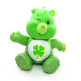 Good Luck Bear Care Bears toy with shamrock or four leaf clover symbol
