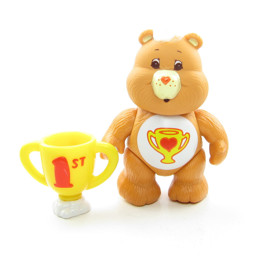 Champ Bear Vintage Care Bears Poseable 3-Inch Figure with Good Sport Trophy