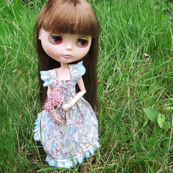 pastel doll dress Pastel Pink Floral BJD Dress for Vintage Cotton Doll Clothes for 20cm Dolls