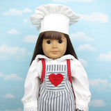 Doll apron and chef's hat for 18-inch dolls