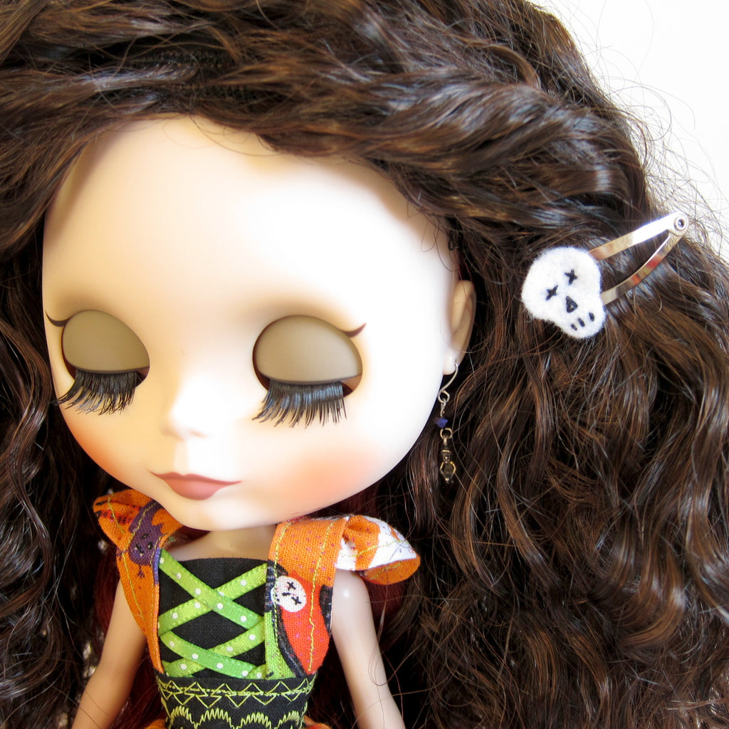 Skull Barrettes for Blythe, Pullip & Playscale Dolls