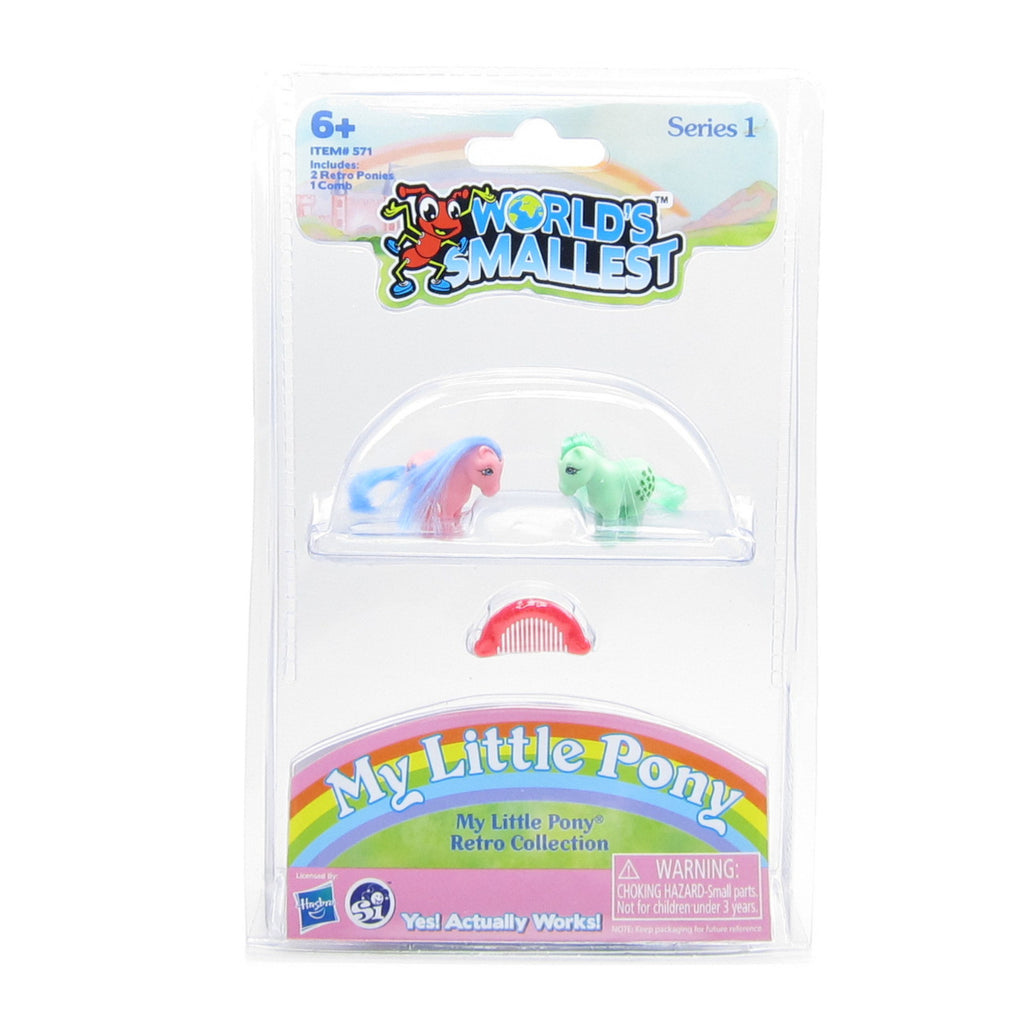 Miniature Firefly & Minty World's Smallest My Little Pony Retro Toy Set