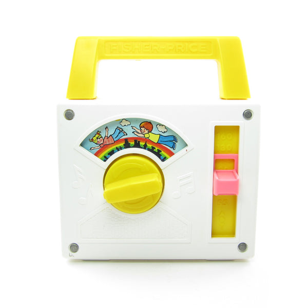 Fisher Price Radio Vintage 1981 Over the Rainbow Wind Up Musical Pocke Brown Eyed Rose