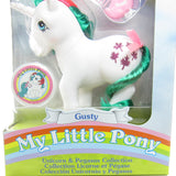 Gusty 2019 Classic Reissue My Little Pony unicorn with comb, ribbon and sticker