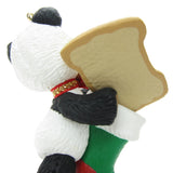 Child's fourth Christmas 1998 panda bear ornament