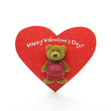 Valentine's Day Hallmark flocked Overalls teddy bear pin