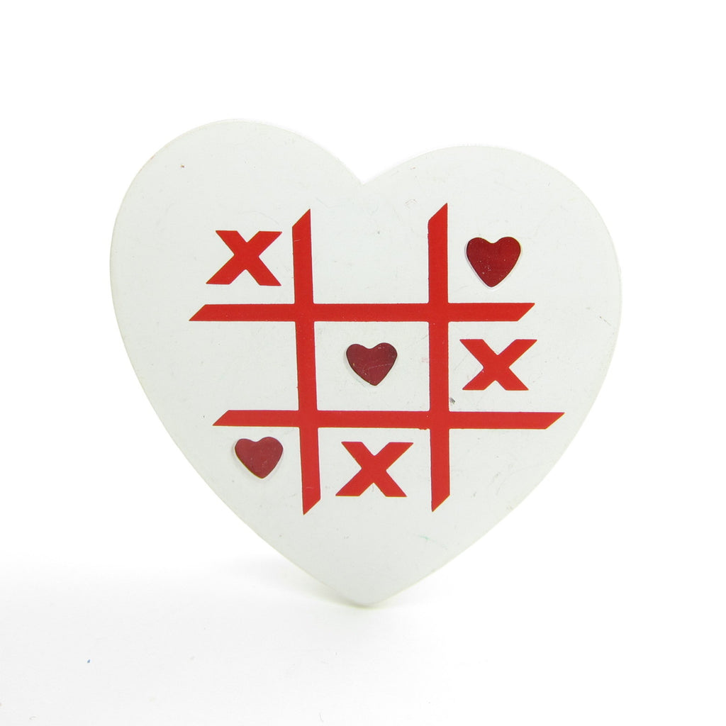 Heart Tic-Tac-Toe Pin Hallmark 1989 Valentine's Day Lapel