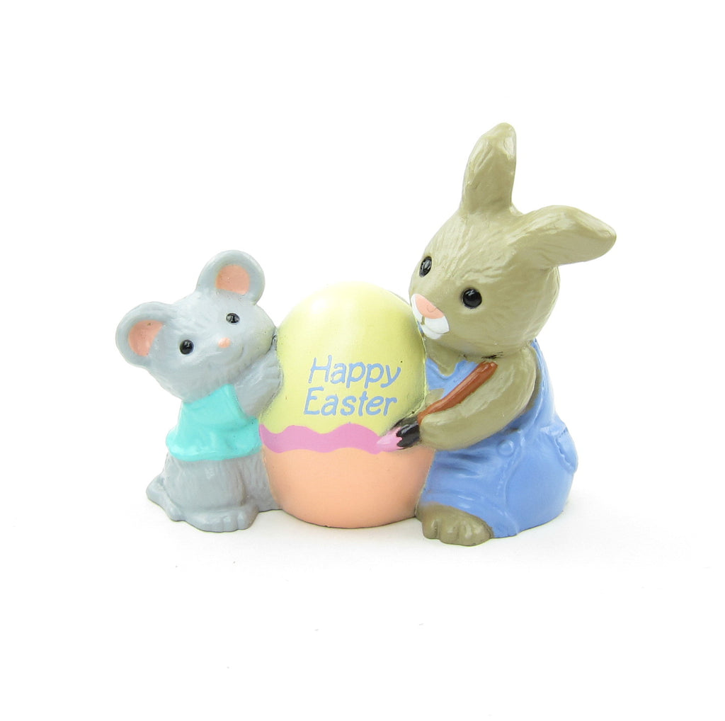 Happy Easter Mouse & Bunny Vintage Hallmark Merry Miniatures
