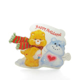 Happy Holidays Birthday Bear with scarf and bear snowman