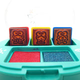 Keroppi rubber ink stamps with red and blue ink pad