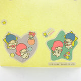 Little Twin Stars stickers with Kiki and Lala blowing bubbles, holding flowers