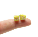 Miniature lemon bar tart earrings