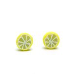 Lemon slice earrings on posts