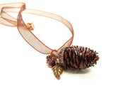 Miniature Pine Cone Necklace with Garnets