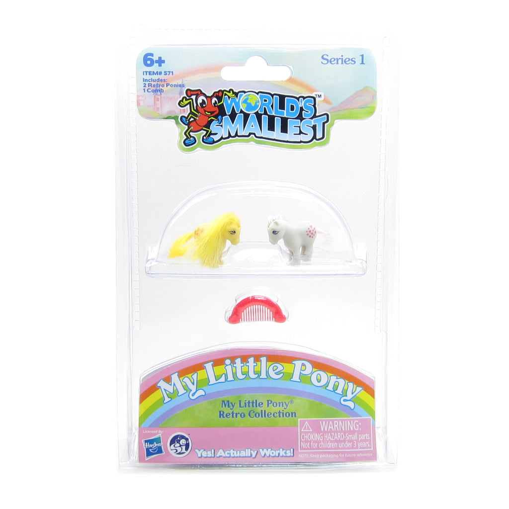 Miniature Butterscotch & Snuzzle World's Smallest My Little Pony Retro Toy Set