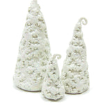 White polymer clay miniature tree figurines
