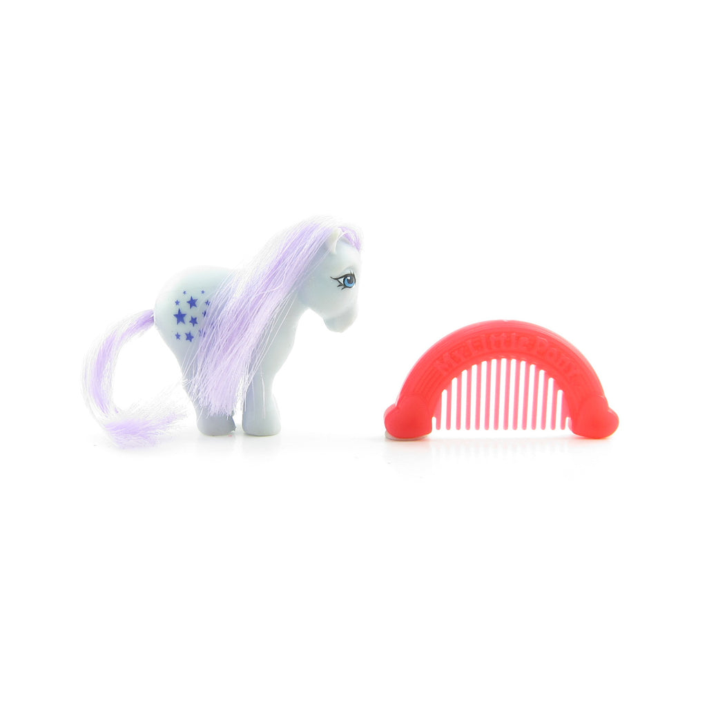 Miniature Blue Belle World's Smallest My Little Pony Retro Toy with Comb