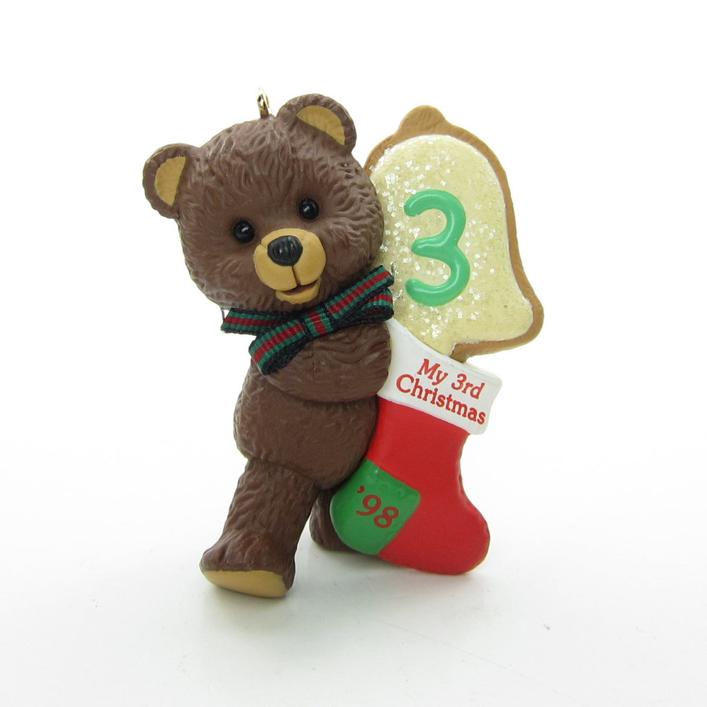 Child's Third Christmas 1998 Hallmark Teddy Bear Christmas Ornament