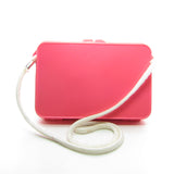 Vintage Poochie pink plastic carry case with white rope strap