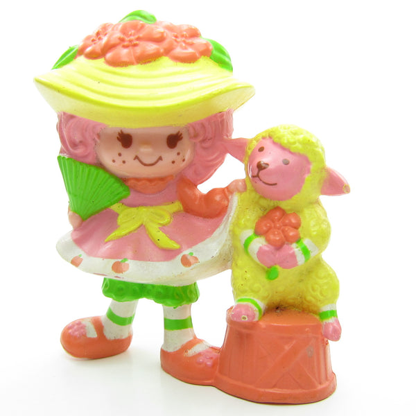 Peach Blush with Melonie Belle 1984 Miniature Figurine RARE Brown Eyed Rose
