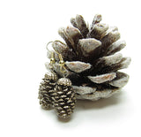 Gold shimmer pine cone earrings