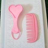 Pink heart brush and comb from Pretty Parlor playset