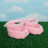 Pink plastic canvas Mary Jane doll shoes for Cabbage Patch Kids dolls