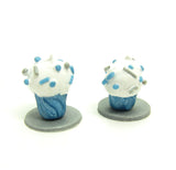 Blue Polymer Clay Cupcakes with Sprinkles