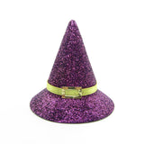 Halloween witch hat with purple glitter