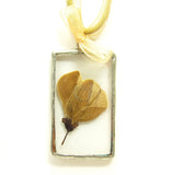 Real Pressed Flower in Soldered Glass Pendant