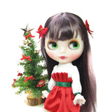 Christmas bow barrettes for Blythe & Pullip dolls