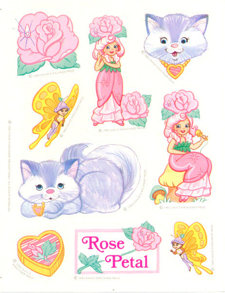 Rose Petal & Pitterpat Stickers Vintage 1983 Unused Rose Petal