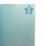 Blue lined Little Twin Stars notebook with star-shaped window image